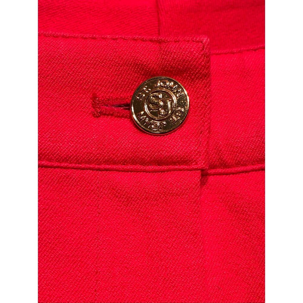 St. John St.John Bright Red Pants Premium Luxury Collection Size 10 - Picture 6 of 10